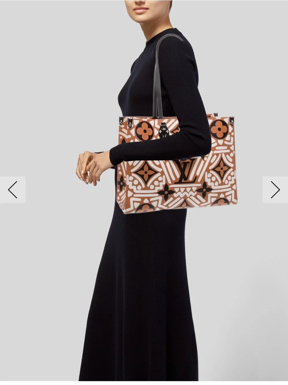 Louis Vuitton Orange, Black & White Monogram Reversible OnTheGo Tote